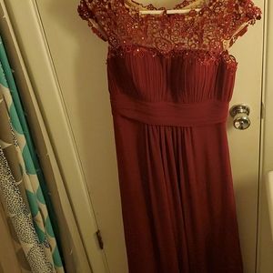 Burgandy Bridesmaids Prom Dress